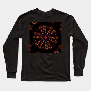 Kaleidoscope Mandala | Fire Flower | Cherie's Art(c)2021 Long Sleeve T-Shirt